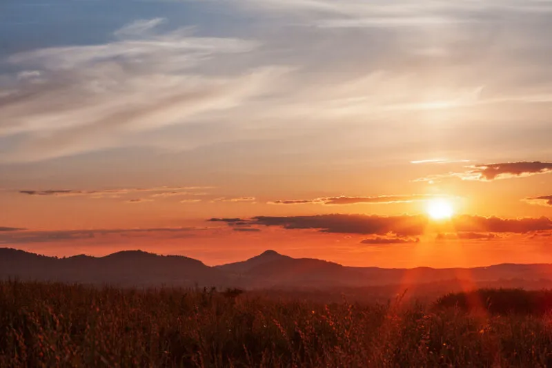 Panorama gór i pogórza kaczawskiego
