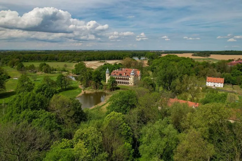 Zdjęcie z drona Pałacu Krobielowice